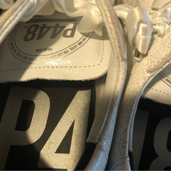 🛑Sold🛑Womens White Lace Sheer Bow Sz 37 /US 7 Italy - Picture 7 of 13